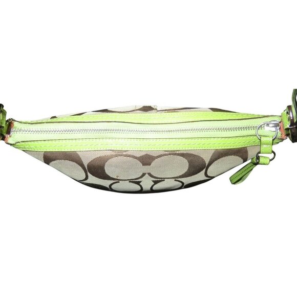 Coach 2009 Soho Signature C Jacquard Hobo Shoulder Bag Khaki Green Stripe 13674 - Picture 10 of 15